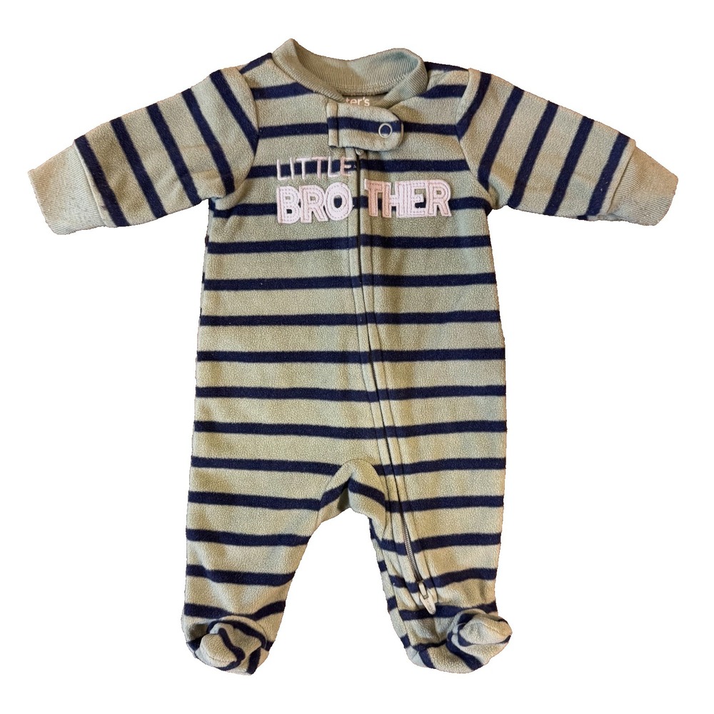 Carter'sβ Baby Boy Preemie Little Brother Sleeper Outfit Clothes Zipper Green